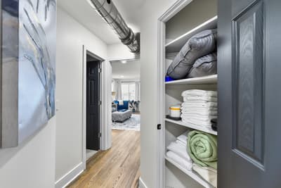 Your linens and towels are thoughtfully organized in this convenient hallway closet, keeping everything fresh and accessible for your stay.