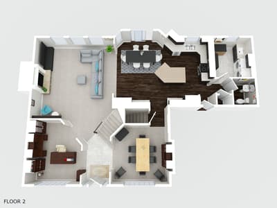 Second floor layout showcases spacious bedrooms, modern kitchen, and open living areas designed for your comfort and convenience.