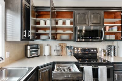 Your fully equipped kitchen features premium appliances and ample storage, perfect for creating memorable meals during your stay.